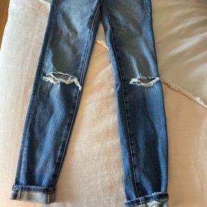 blue hollister skinny jeans
